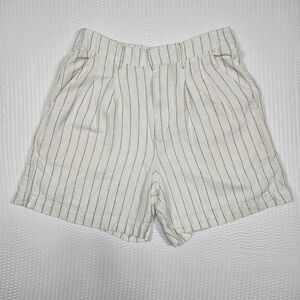 GAP Linen Blend Striped Shorts Women Size 6 Elastic Waist Summer Casual